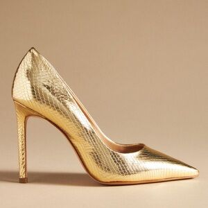 Schutz Lou Pumps metallic gold heel size 8.5